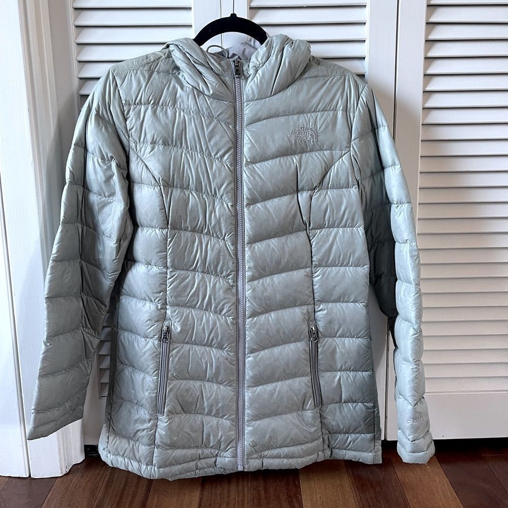 North Face Gray Hooded Puffer